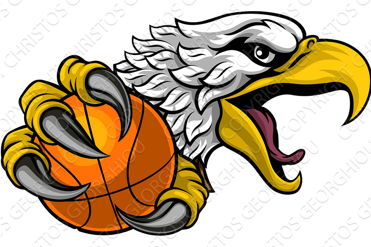 Eagle Hawk Basketball Ball Cartoon, an Animal Illustration by Christos Georghiou