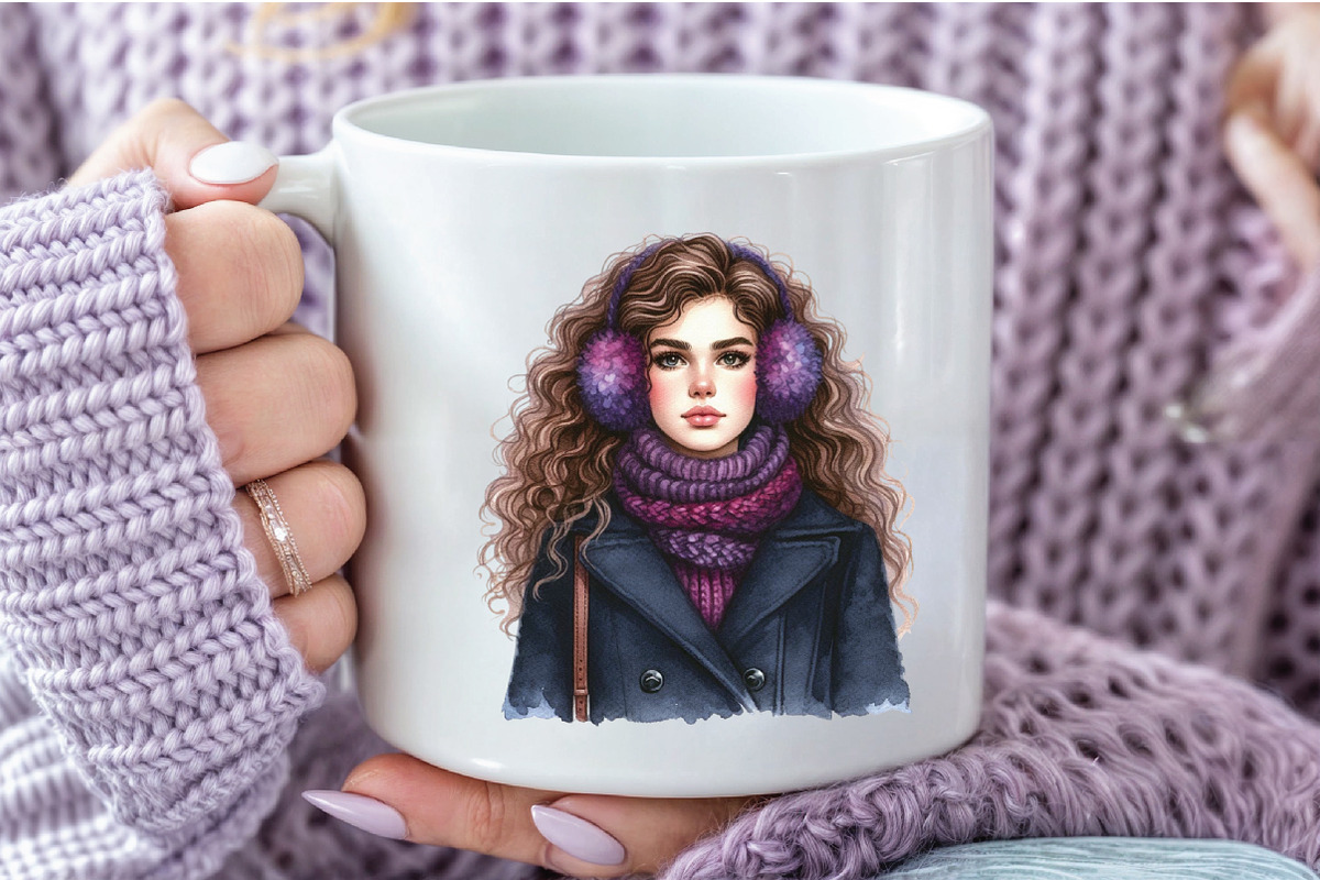 Watercolor Winter Girl Clipart, an Illustration by Libby Wishes (Photo 4 of 6)