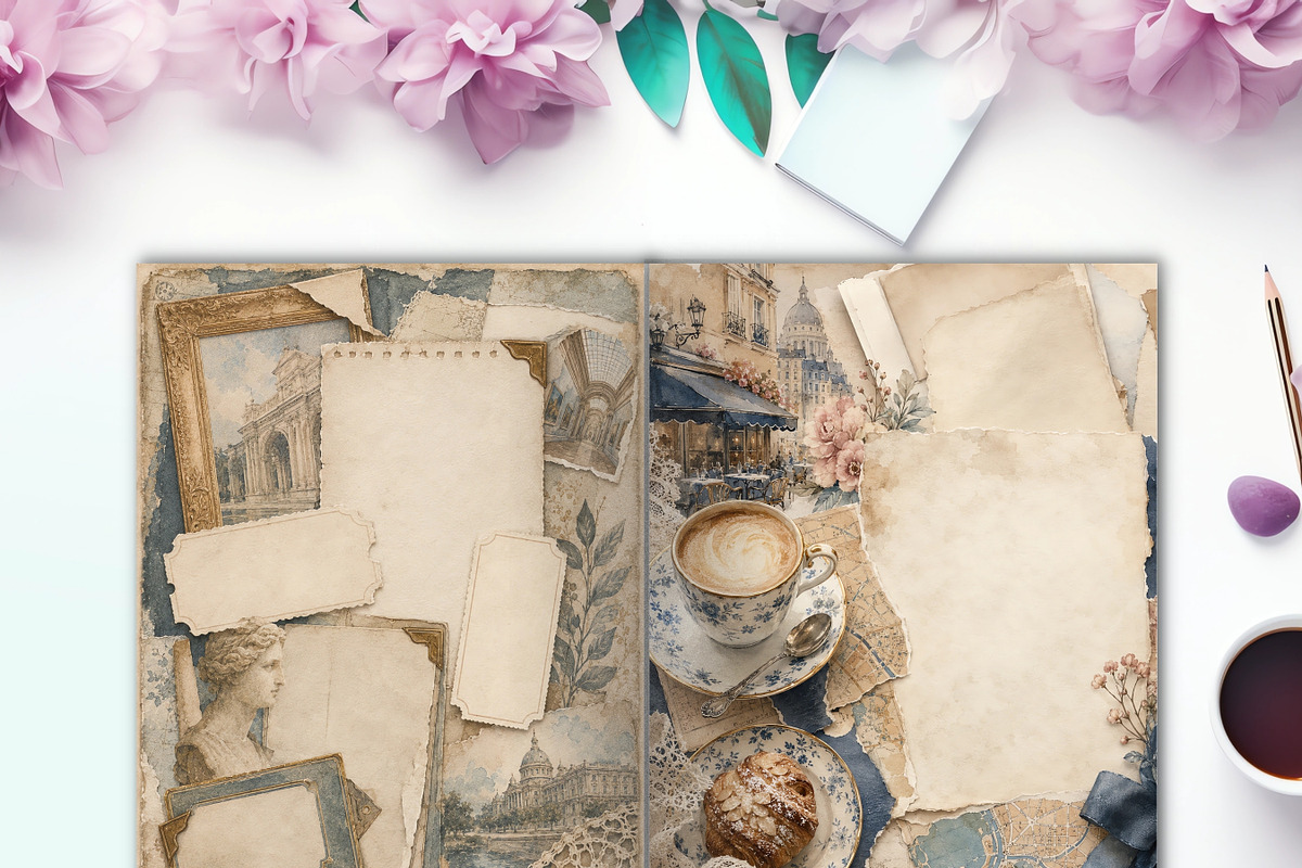 Vintage Travel Junk Journal Pages, a Background Graphic by LA Design (Photo 6 of 10)