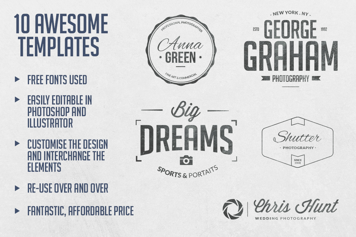 10 Photography Logo Templates, a Branding & Logo Template by TomAnders (Photo 5 of 5)