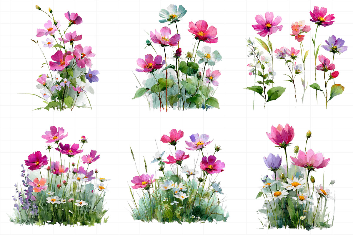 Wild Flowers Floral Border Clipart S, an Illustration by Daily.Designs (Photo 3 of 7)