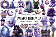 Watercolor Lavender Halloween, an Illustration by Designworld (Thumbnail 1 of 5)