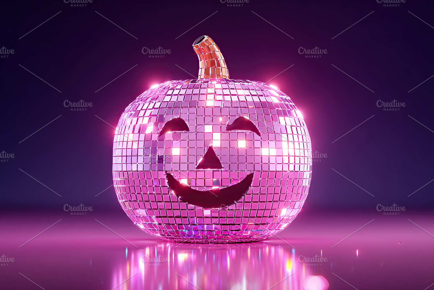 Bright disco pumpkin adds festive cheer to Halloween celebration, a Photo by AlyaAnd