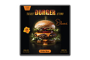 Burger Flyer Design Template, a Flyer Template by YUDesignStore (Thumbnail 1 of 6)