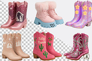 Christmas Pink Cowboy Boots Clipart, an Illustration by SVGArt (Thumbnail 6 of 8)