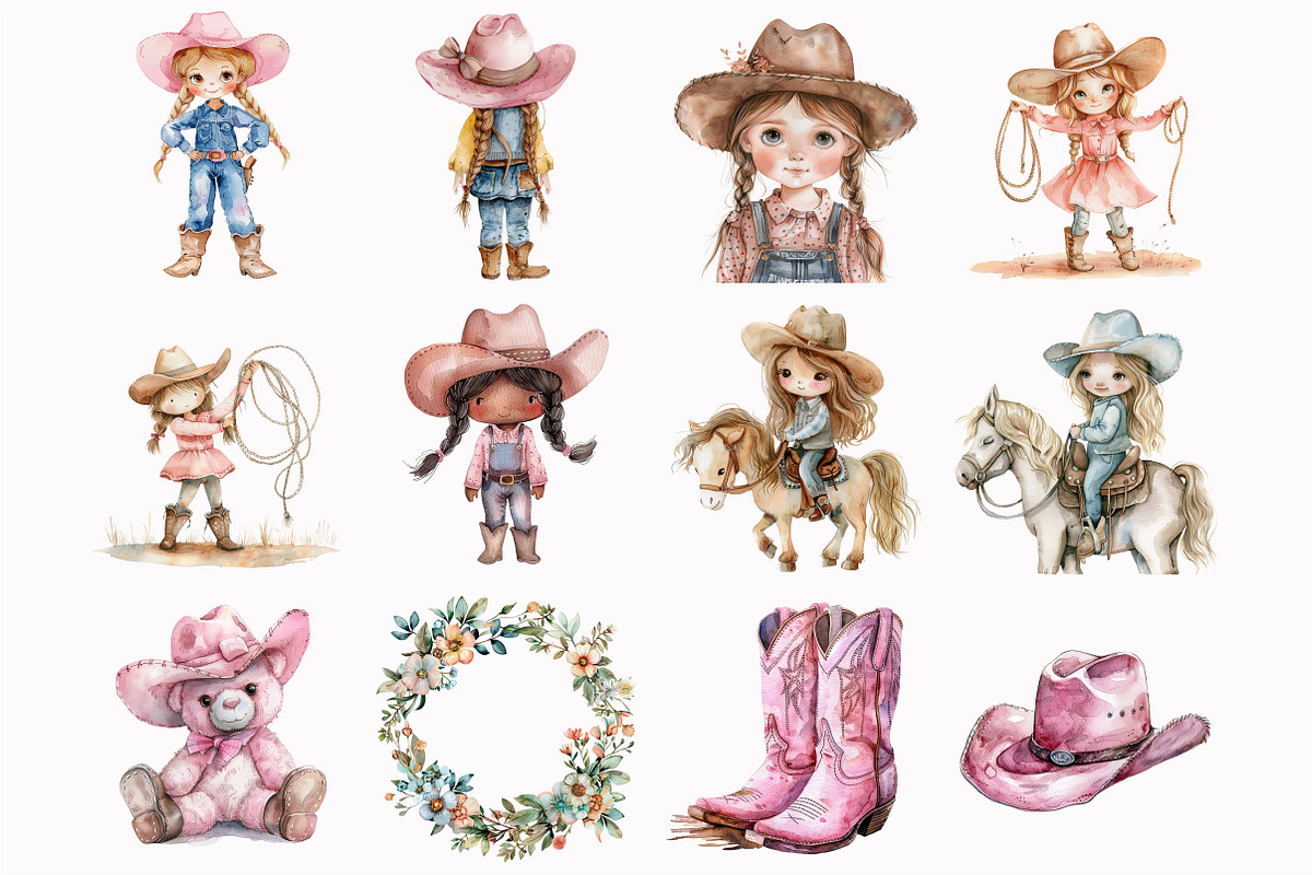 Pink Cowgirl Clipart, an Illustration by Design Market (Photo 4 of 5)