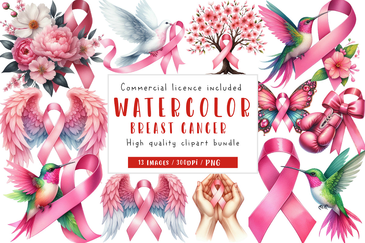 Breast Cancer Clipart, an Illustration by CreationArt (Photo 1 of 3)