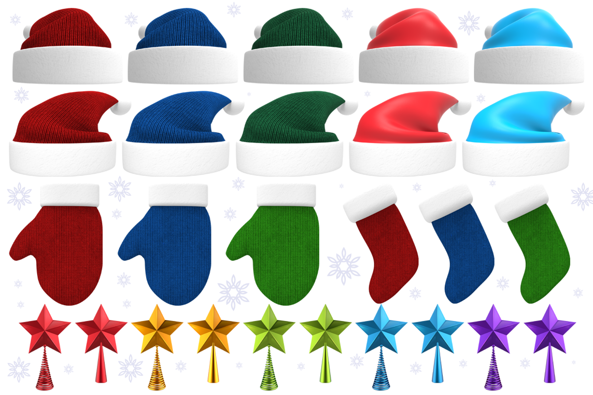 Christmas Ornaments and Items - 3D, a Graphic by pixaroma (Photo 5 of 5)