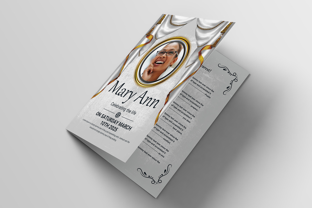 Funeral Program Template, a Brochure Template by AfzaalGraphics (Photo 3 of 6)