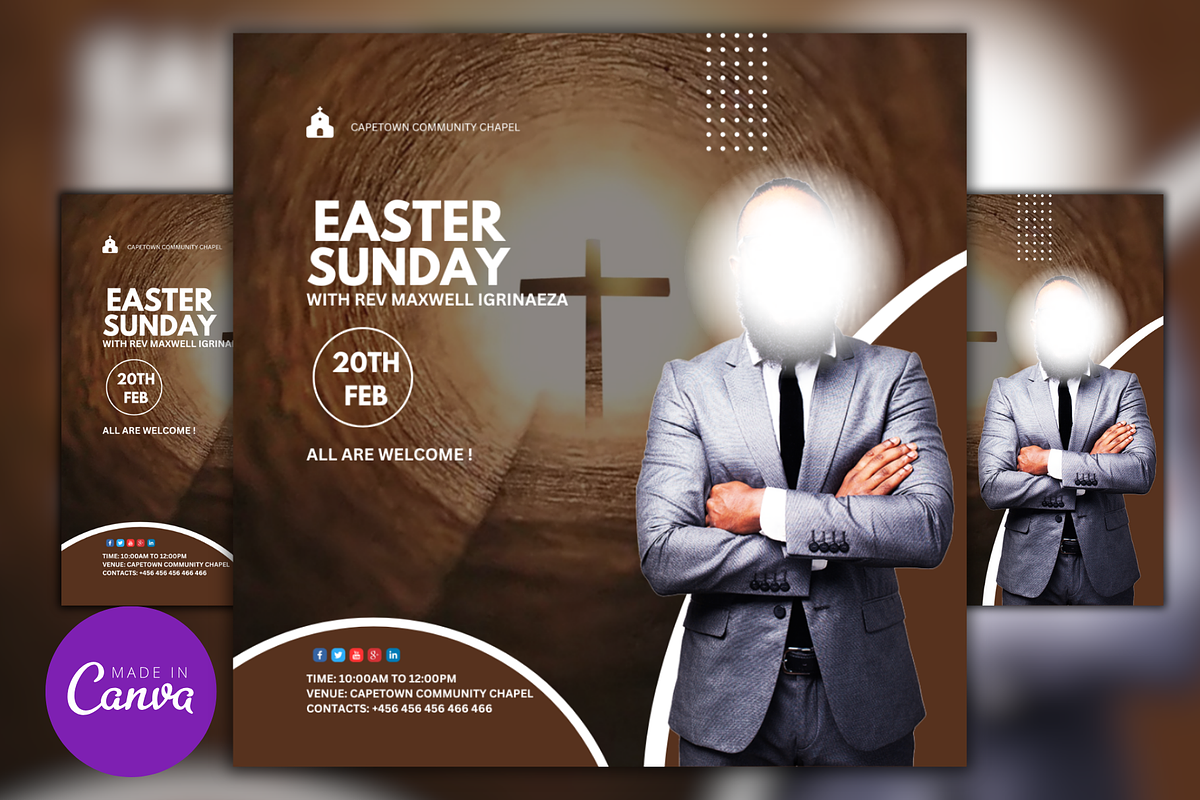 Easter Sunday Canva Design Template, a Social Media Template by Mishek Munene (Photo 2 of 4)