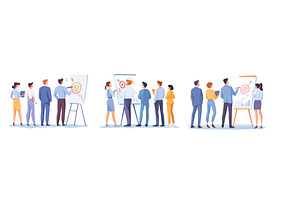Team whiteboard presentation. Office, a Person Illustration by Stock-Smart-Start