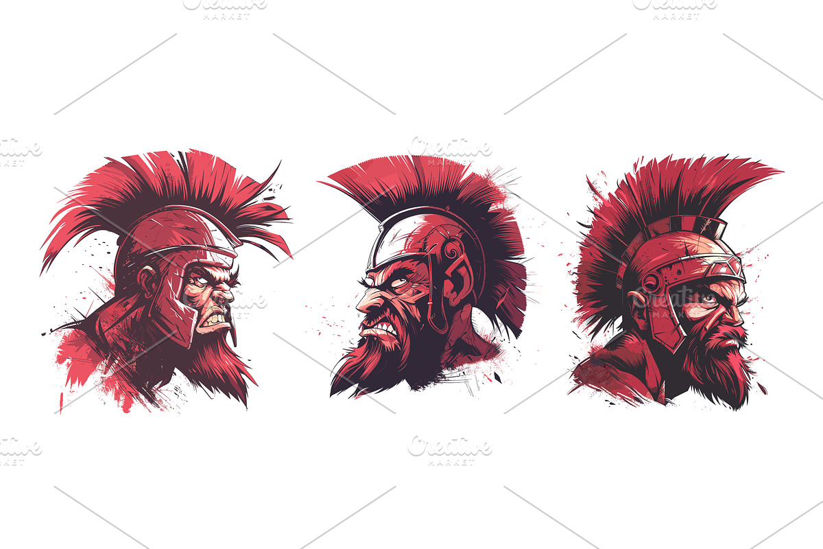 Roman warrior avatars angry man, an Object Illustration by Onyx