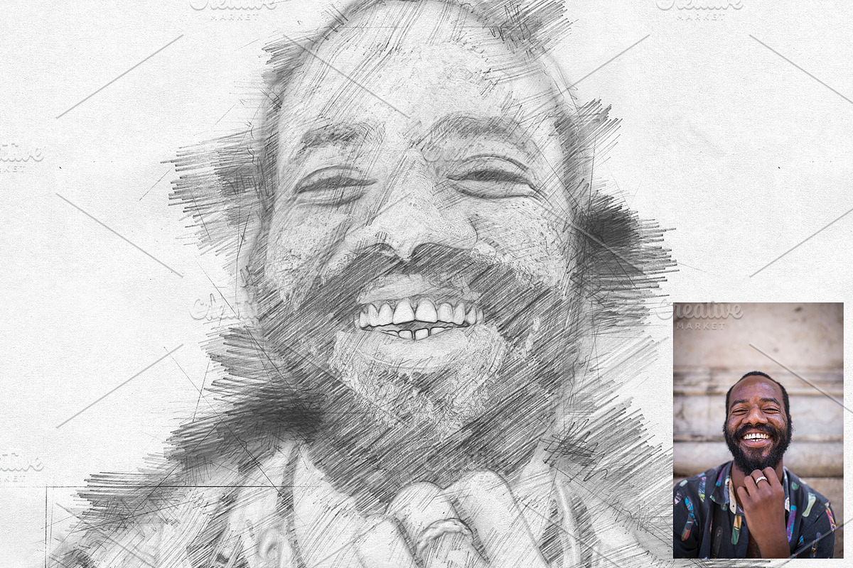 Pencil Sketch Photoshop Action, an Action Add-On by AndriyFM (Photo 9 of 15)