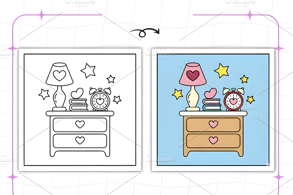 Cozy Girly Coloring Pages Bold and E, a Decorative Illustration by Ink Gallery (Photo 5 of 9)