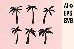 Palm Trees Vector, Palm Eps, Svg, Ai