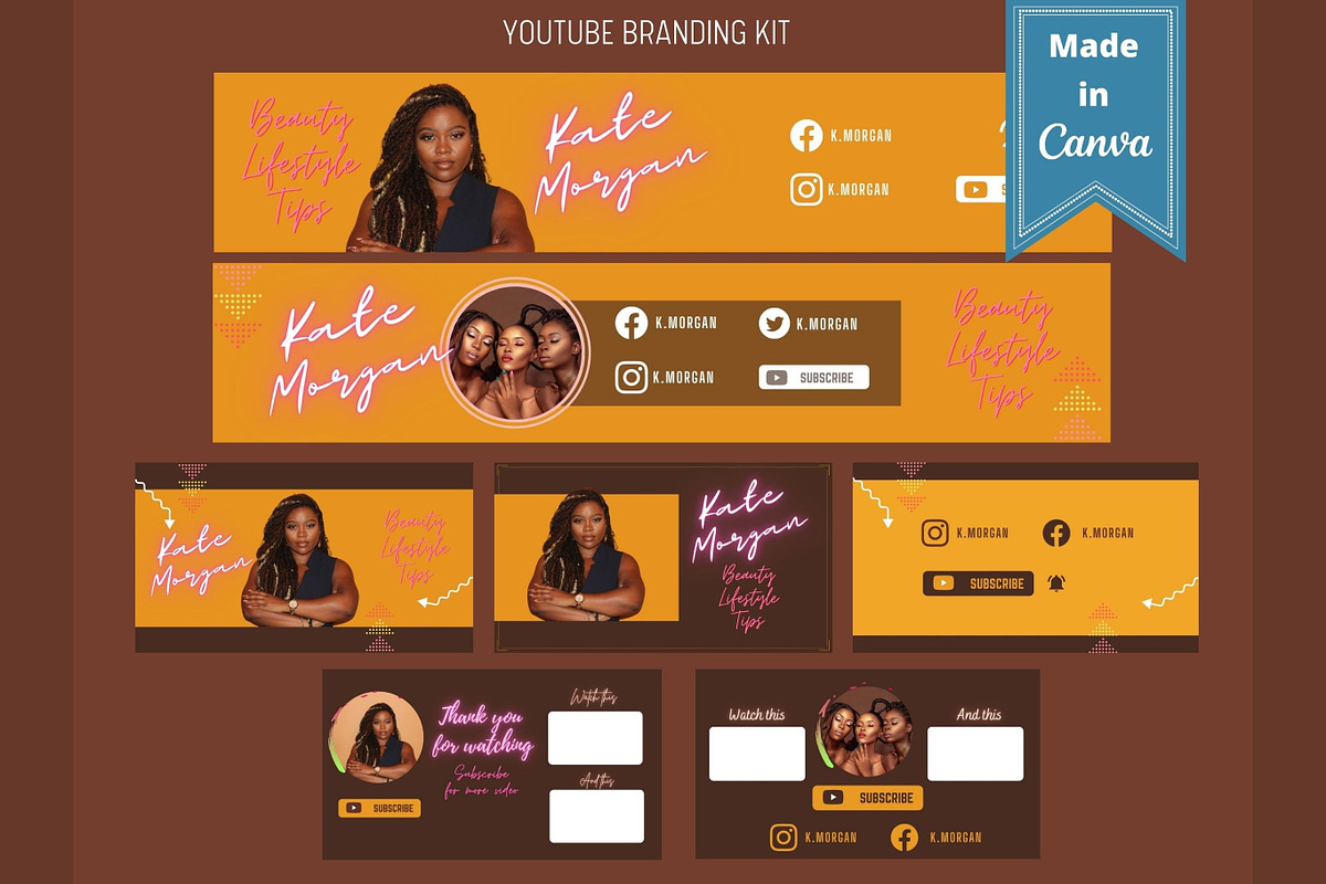 Editable YouTube Branding Kit, a Social Media Template by Jaboor Magics (Photo 1 of 8)