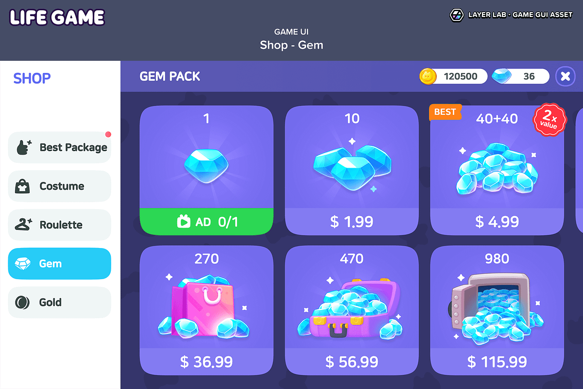 GUI - Life Game, an UI Kit Template by LAYERLAB (Photo 39 of 55)