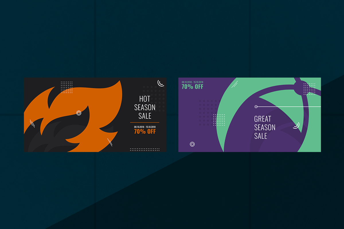 Geometric Facebook Ad Templates, a Social Media Template by Graphicase