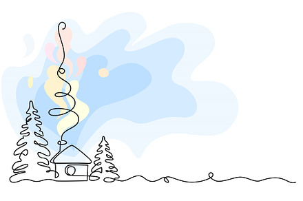 Christmas decoration. Winter country, a Decorative Illustration by Valenty