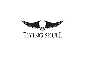 Flying Skull Logo Illustration, a Branding & Logo Template by yopie