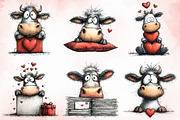 Funny Peeking Valentine Cow Clipart, an Illustration by Libby Wishes (Thumbnail 5 of 8)