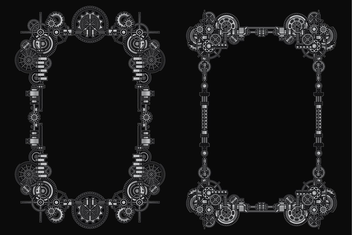 12 Premium Steampunk Poster Borders, a Background Graphic by the-sastra (Photo 2 of 7)