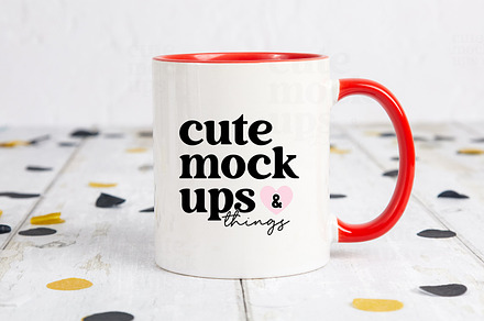 Graduation Red Handle Mug Mockup