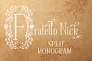 Sale-Fratello Nick Split Monogram, a Font by Debi Sementelli (Thumbnail 1 of 5)