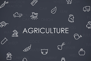 Agriculture Thinline Icons