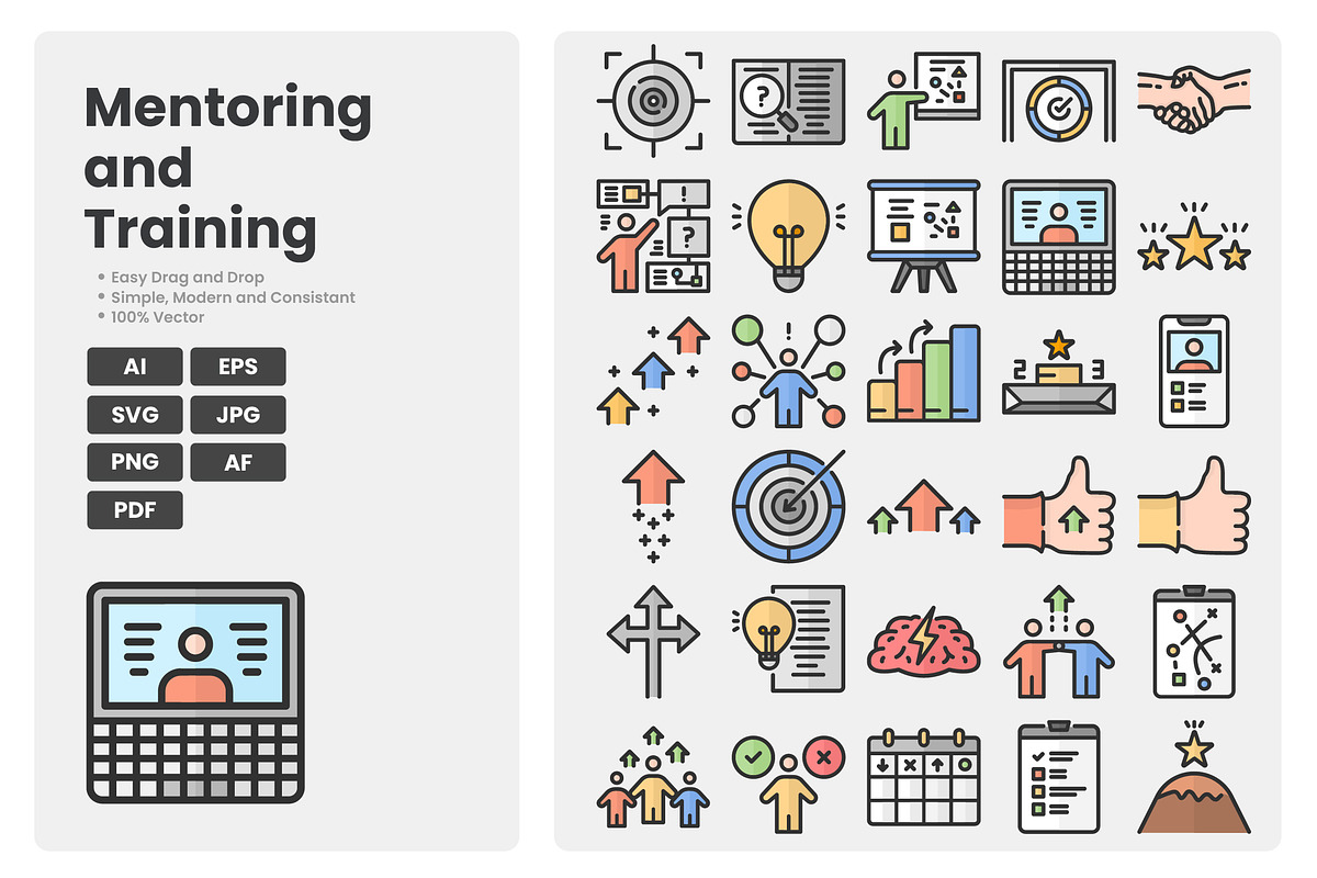 Mentoring and Training Icons, a Duotone Icon by erifqizeicon (Photo 2 of 3)