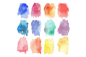 Watercolor textured brush strokes, an Illustration by piter.goskov