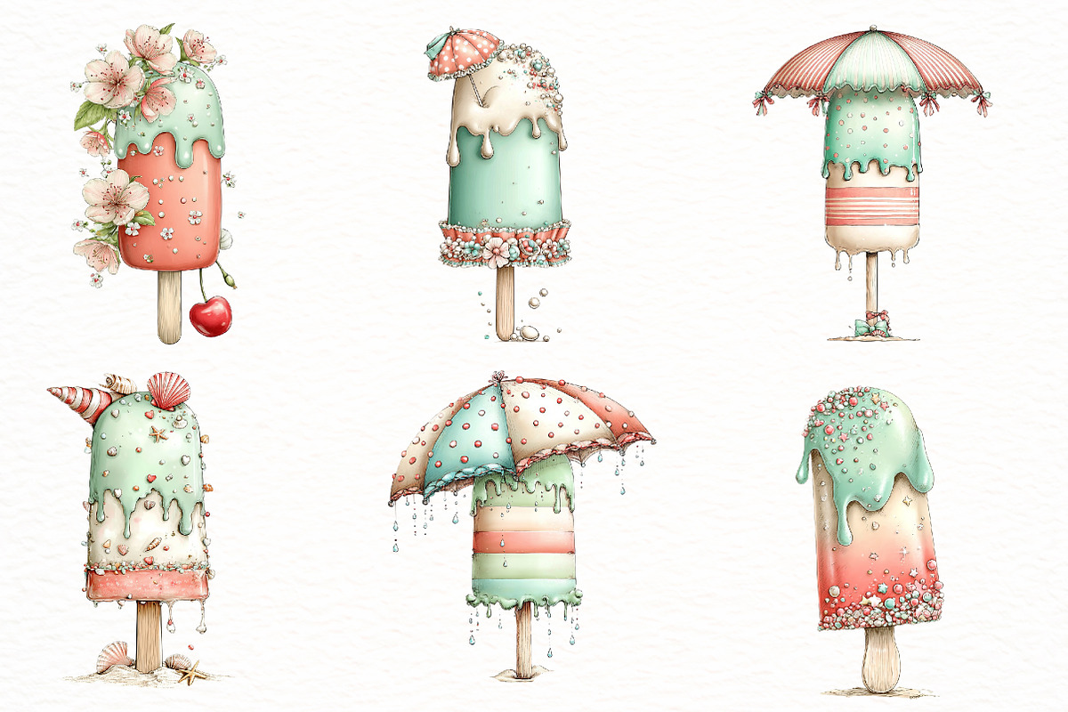 Whimsical Cold Summer Beach Ice Pop, an Illustration by Designworld (Photo 4 of 7)