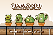 Angry Cactus Game Asset Sprites, an Illustration by Heavtryq Design (Thumbnail 1 of 4)