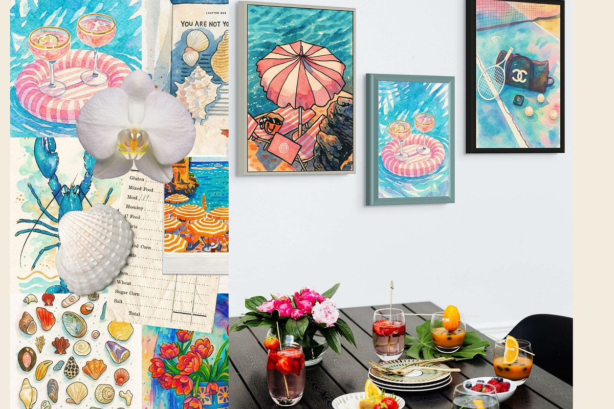 Coastal Core Watercolour Art Prints, a Decorative Illustration by Saint aury Studio (Photo 2 of 6)