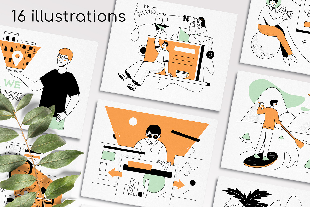Line Character - Illustrations, a Templates & Theme by Boyko Pictures (Photo 2 of 13)