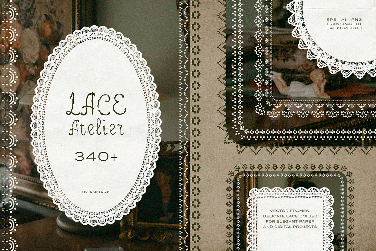 Lace Atelier | Vector Lace Frames, an Object Graphic by AnMark (Photo 1 of 15)