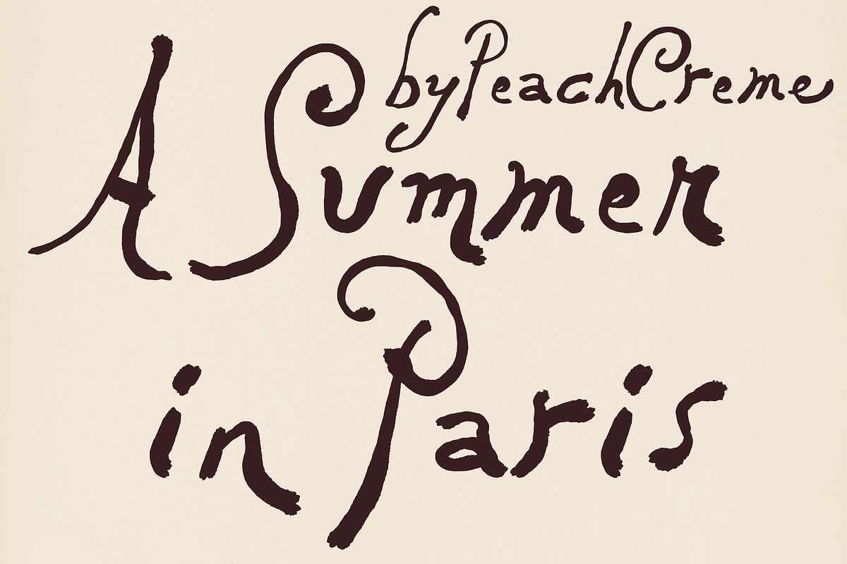 A Summer in Paris, a Handwritten Font by PeachCreme (Photo 1 of 18)
