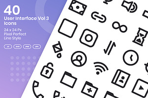 40 Interface Vol 3 - Line, an Outline Icon by Kmg Design