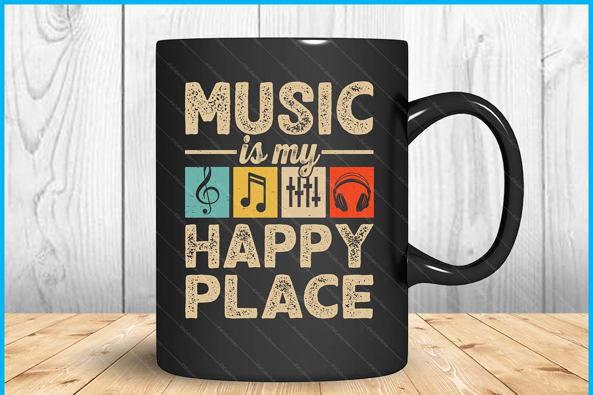 Music Is My Happy Place Lover SVG, a Graphic by Creativeusart (Photo 2 of 4)