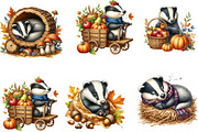 Autumn Cute Badger Watercolor Clipar, an Illustration by DreamArtGraphic (Thumbnail 4 of 5)