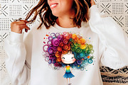 Watercolor quirky summer girl clipar, an Illustration by SinaCreation (Thumbnail 9 of 11)