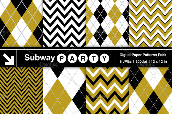 Gold, Black, White Chevron & Argyle preview 2