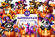 Animals in pumpkin clipart, an Illustration by CreationArt (Thumbnail 1 of 5)