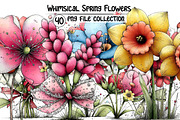 Whimsical Spring Flowers Clipart, an Illustration by Dream Creation (Thumbnail 1 of 5)