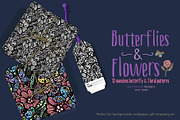 Butterflies and Flowers Patterns, a Pattern Graphic by Sketchbook Designs (Thumbnail 5 of 10)