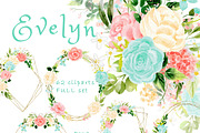 Pink mint floral clipart, an Illustration by heyiamalice (Thumbnail 1 of 13)