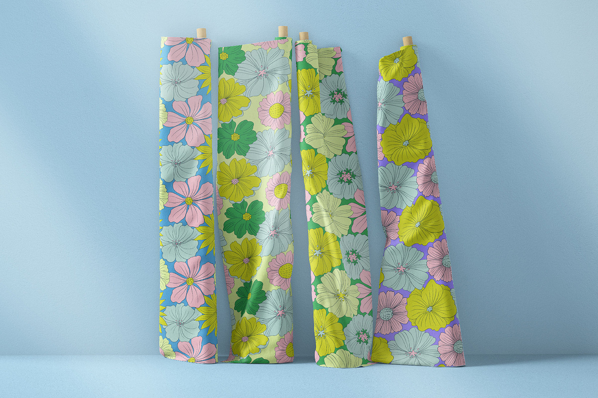 Fresh Summer Retro Floral Patterns, a Pattern Graphic by Tiger and Flower (Photo 11 of 20)
