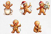 Cute Christmas Gingerbread Man Clipa, an Illustration by CrexoraLab (Thumbnail 5 of 5)