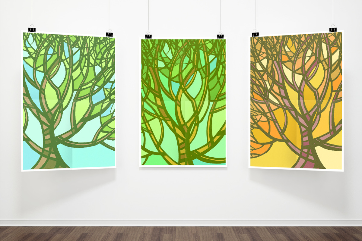 Colorful TREES Collection, a Decorative Illustration by ekaart (Photo 2 of 8)