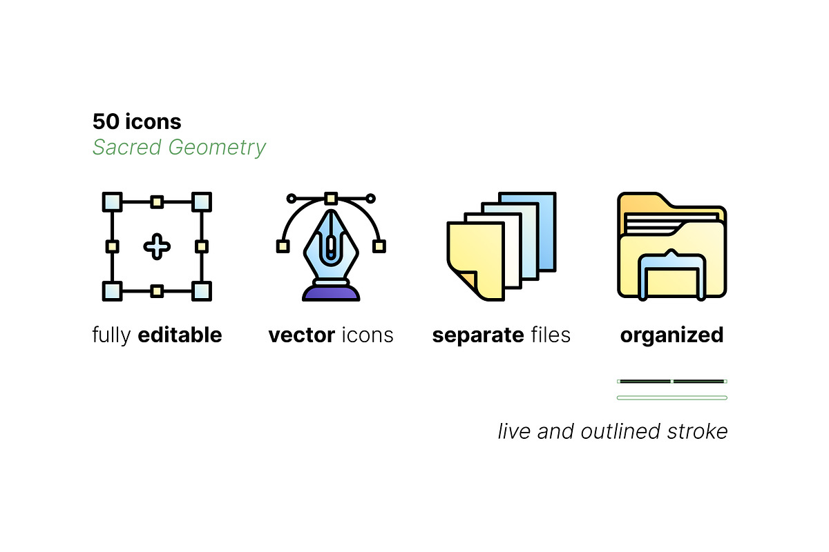 50 Sacred Geometry Icons, an Outline Icon by Side Project (Photo 5 of 9)